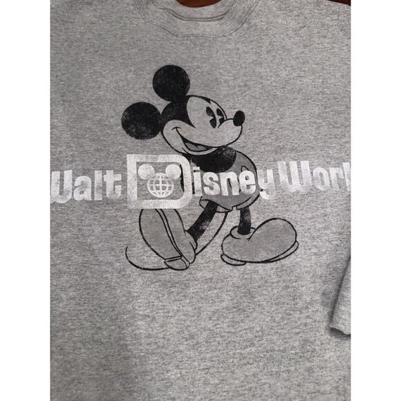 WALT DISNEY WORLD Vintage Crew Neck Sweatshirt Gray Size S Womens Mickey Mouse - Picture 2 of 8